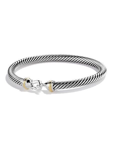 David YurmanCable Classic Buckle Bracelet with 18K Gold, 5mm | Neiman Marcus