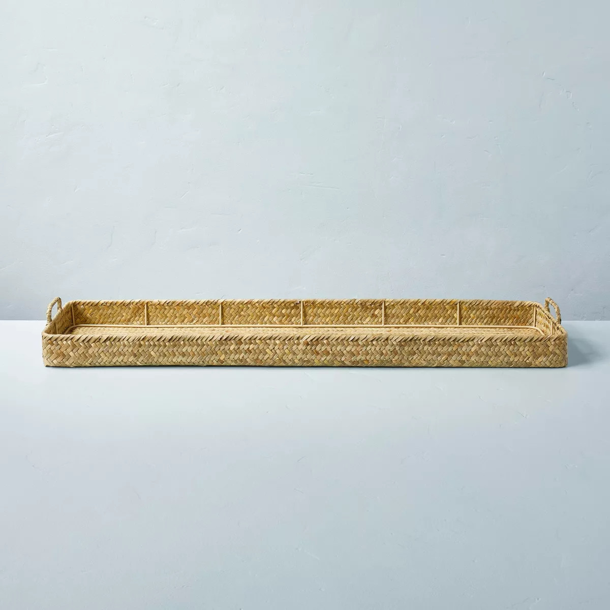 36" Extra-Large Natural Woven Basket Tray - Hearth & Hand™ with Magnolia | Target