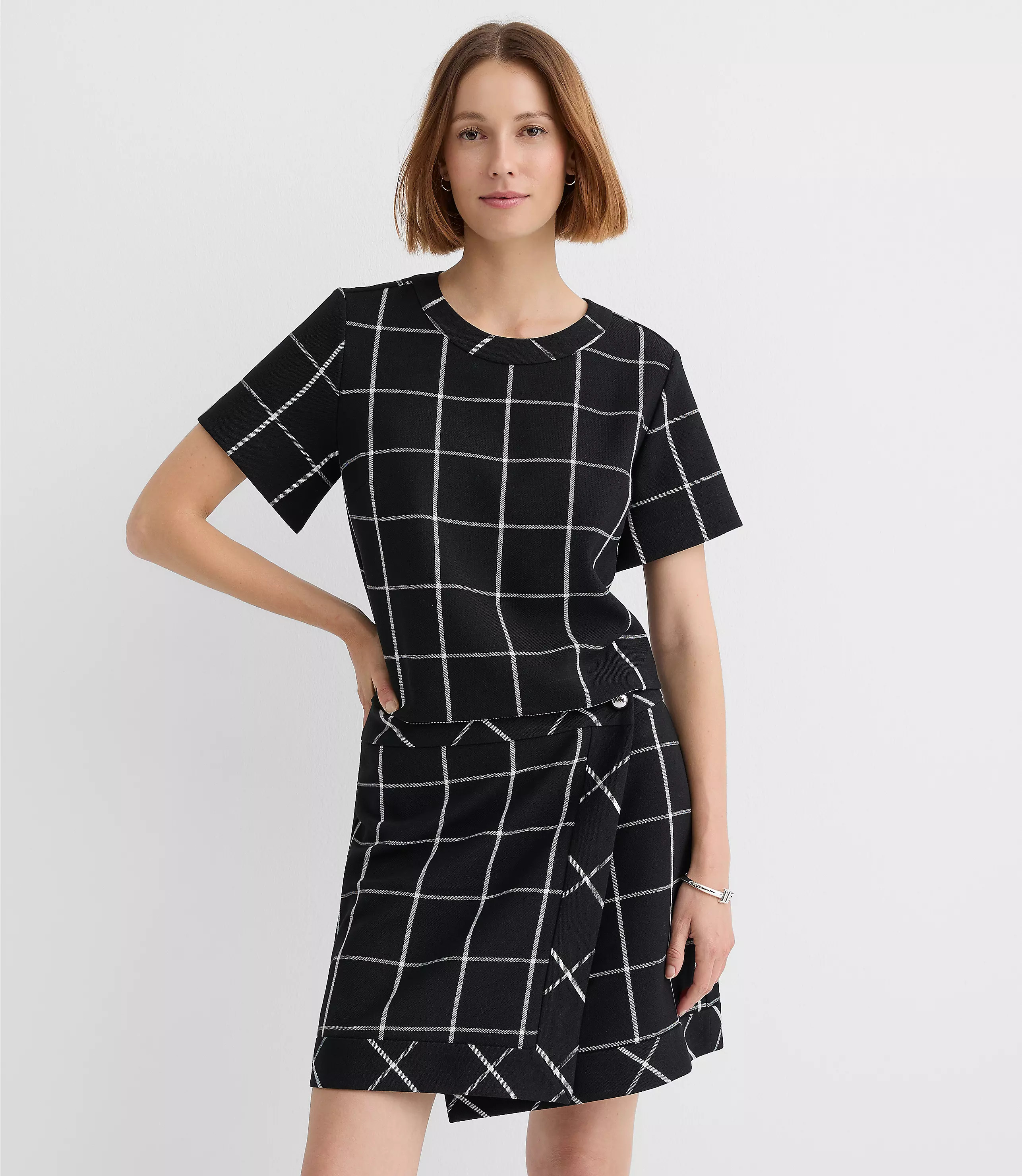 Windowpane Frame Neck Top | LOFT