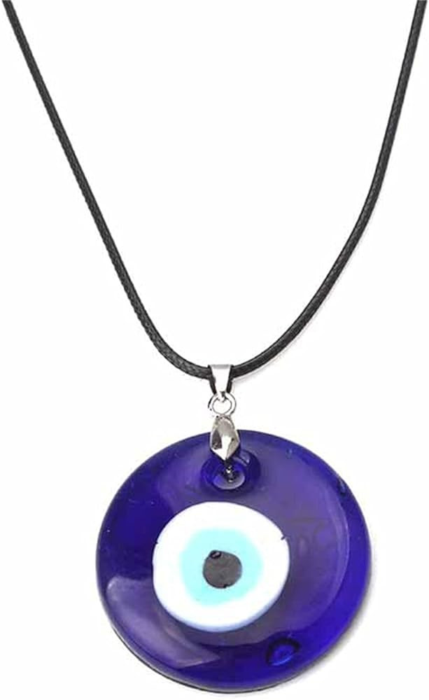 Evil Eye Necklace Turkish Blue Glass Leather Rope Evil Eye Necklace for Women Men Lucky Protectio... | Amazon (US)