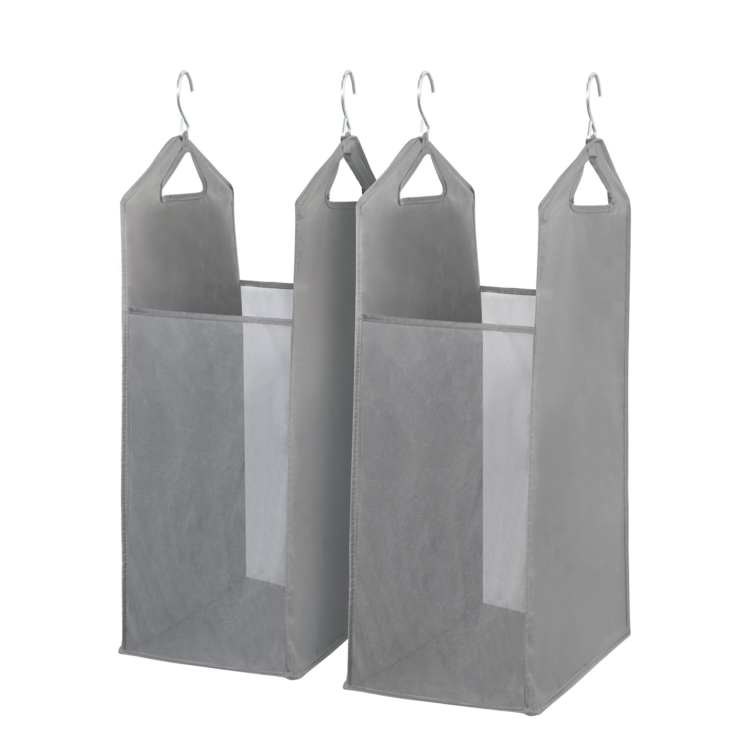 STORAGE MANIAC 2-Pack Hanging Laundry Hamper, Front See-Through Mesh Bag, Slim Basket, Double Han... | Amazon (US)