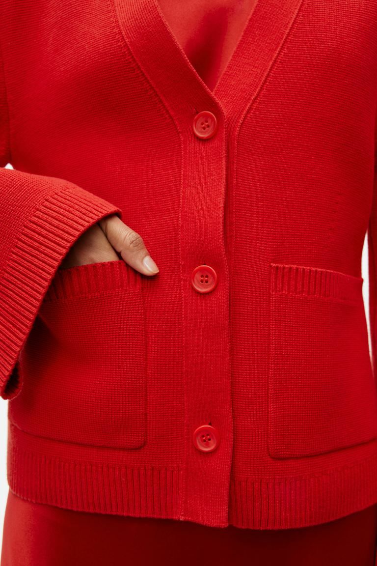 Cotton Cardigan - Red - Ladies | H&M GB | H&M (UK, MY, IN, SG, PH, TW, HK)