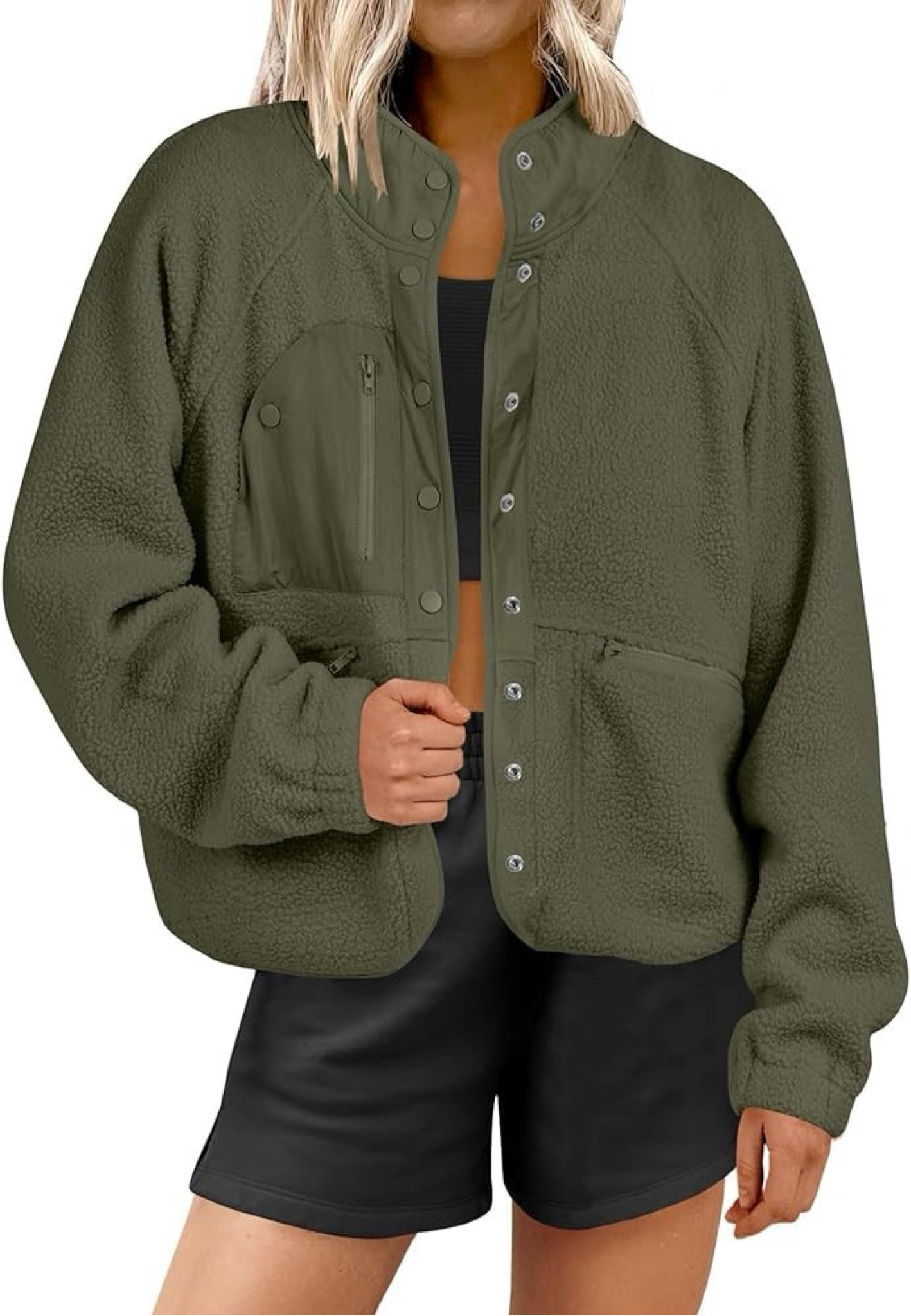 Fuzzy Fleece jacket with zipper pockets