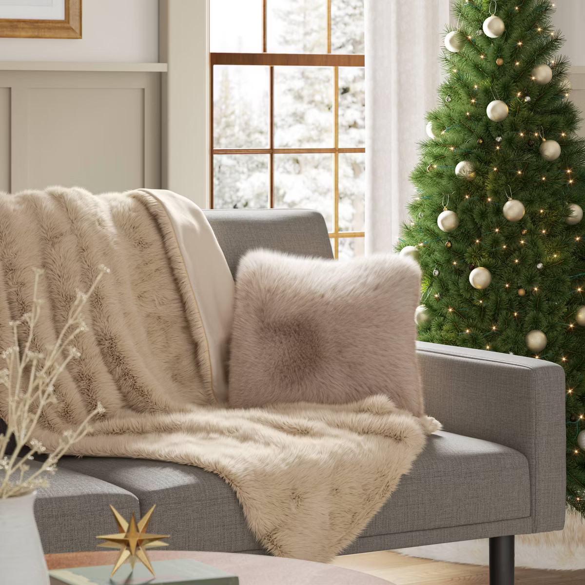 Faux Fur Throw Blanket Brown - Threshold™ | Target