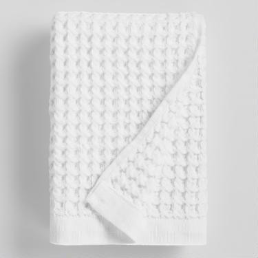 White Waffle Weave Cotton Hand Towel | World Market
