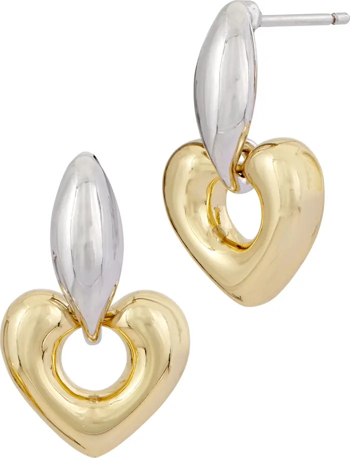 SAVVY CIE JEWELS Two-Tone Heart Drop Earrings | Nordstromrack | Nordstrom Rack