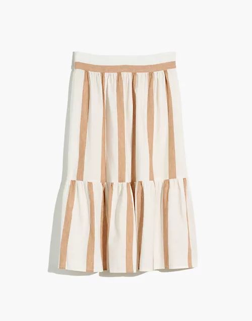 Ruffle-Hem Midi Skirt in Stripe | Madewell