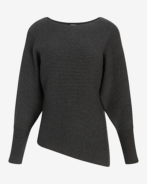 Ribbed Asymmetrical Tunic Sweater | Express