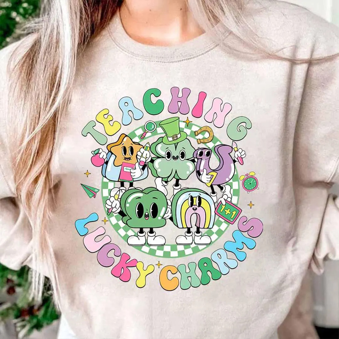 Retro Teacher St. Patrick's Day Shirt, Teaching Lucky Charms Shirt, One Lucky Teacher Shirt, Teac... | Etsy (US)