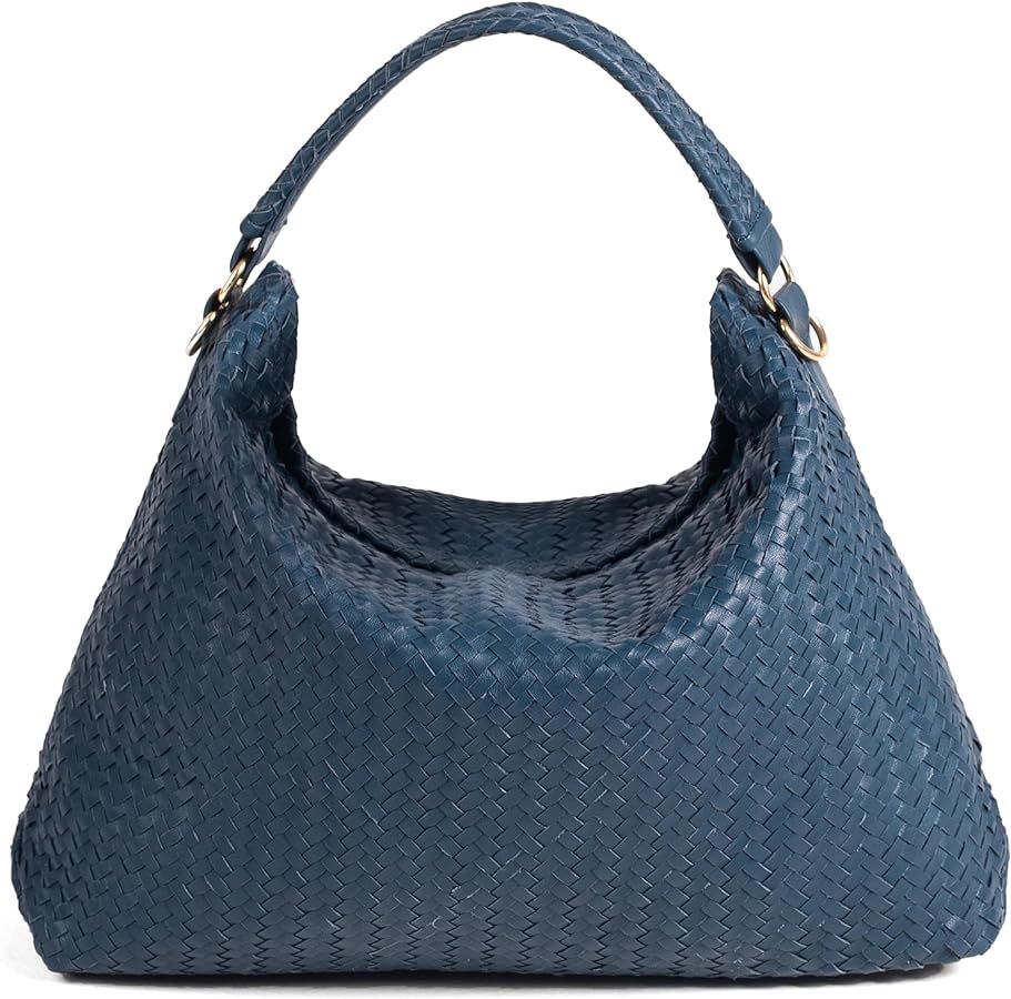 Hobo Style Woven Bag for Women - Soft Handmade Top-Handle Premium Quality Leather Tote Bag - Cros... | Amazon (US)