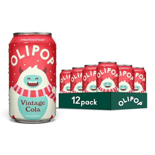 OLIPOP Prebiotic Soda Pop, Vintage Cola, A New Kind of Soda Packed with Prebiotics, Fiber, and Botanicals, Gluten Free, Vegan, GMO Free, 12oz (12-Cans) | Amazon (US)