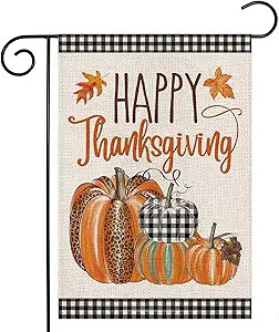 EKOREST Happy Thanksgiving Fall Garden Flags for Outdoor,12x18 Double Sided,Harvest Buffalo Plaid... | Amazon (US)