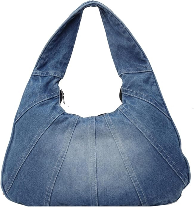 Denim Purse Trendy Jean Purses for Women Denim Hobo Tote Bags Y2K Shoulder Bag Handbags | Amazon (US)