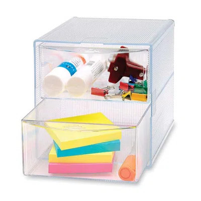 Storage Organizer, 2 Drawer, 6"x6"x6", Clear | Wayfair North America
