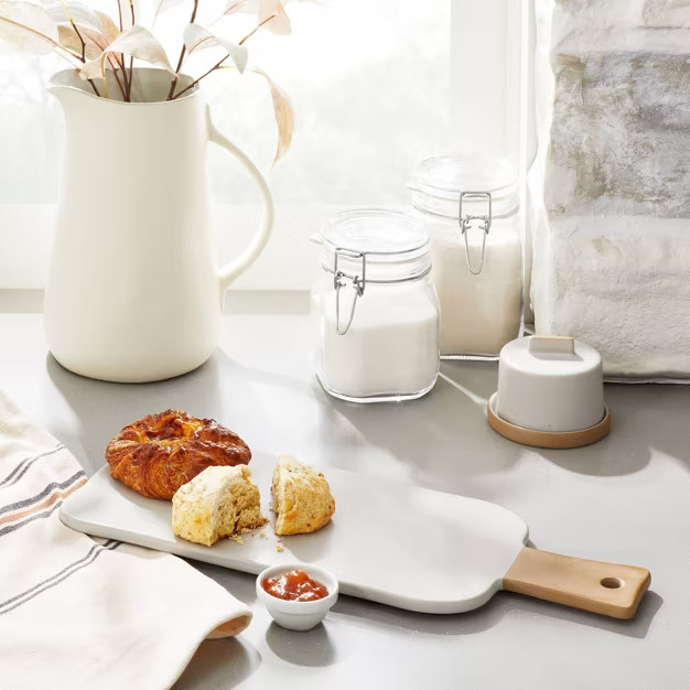 Glazed Stoneware Paddle Serve Board Speckled Sour Cream - Hearth & Hand™ with Magnolia | Target