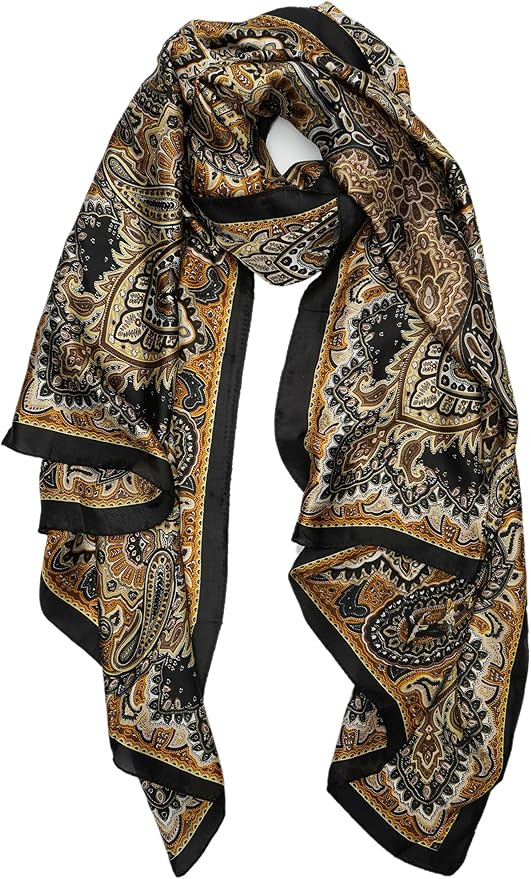 YOUR SMILE Large Mulberry Silk Feeling Long Stain Scarf Lightweight Sunscreen Shawls Wraps for Wo... | Amazon (US)