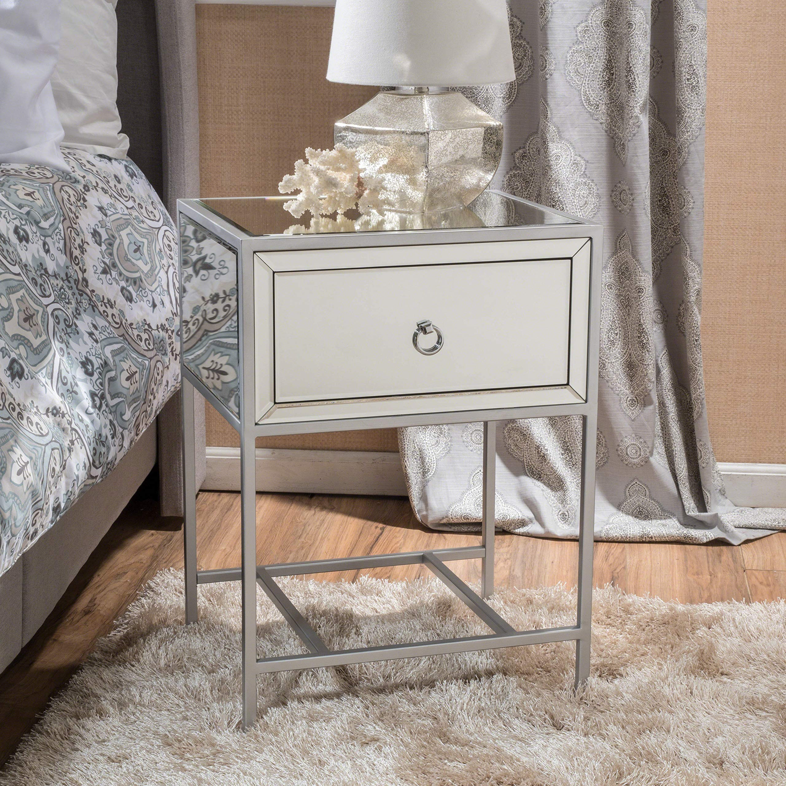 Christopher Knight Home Inka Mirrored One-Drawer Side Table | Amazon (US)