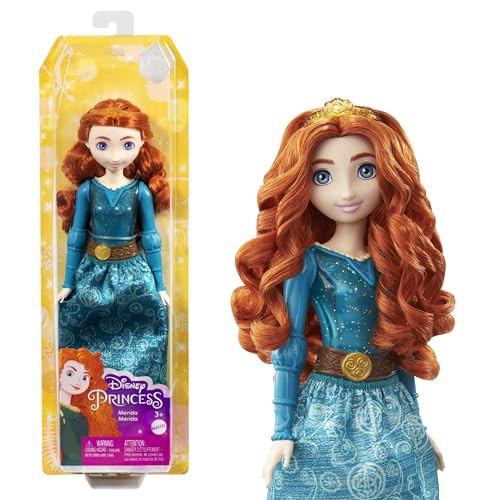 Mattel Disney Princess Toys, Merida Fashion Doll, Sparkling Look with Red Hair, Blue Eyes & Hair Accessory, Inspired by the Movie Brave | Amazon (US)