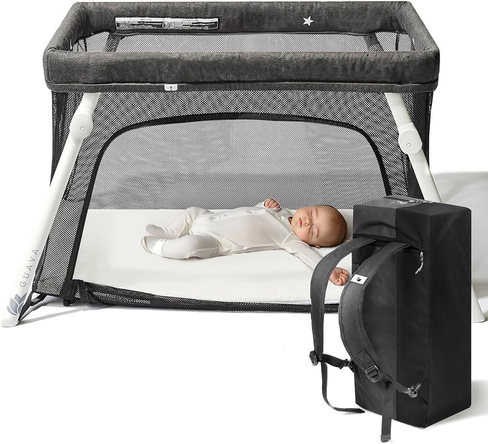 Guava Lotus Travel Crib With Lightweight Backpack Design | Certified Baby Safe Portable Crib For ... | Amazon (US)