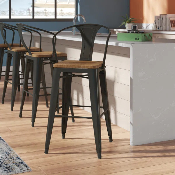 Irvington Solid Wood Counter & Bar Stool (Set of 4) | Wayfair North America