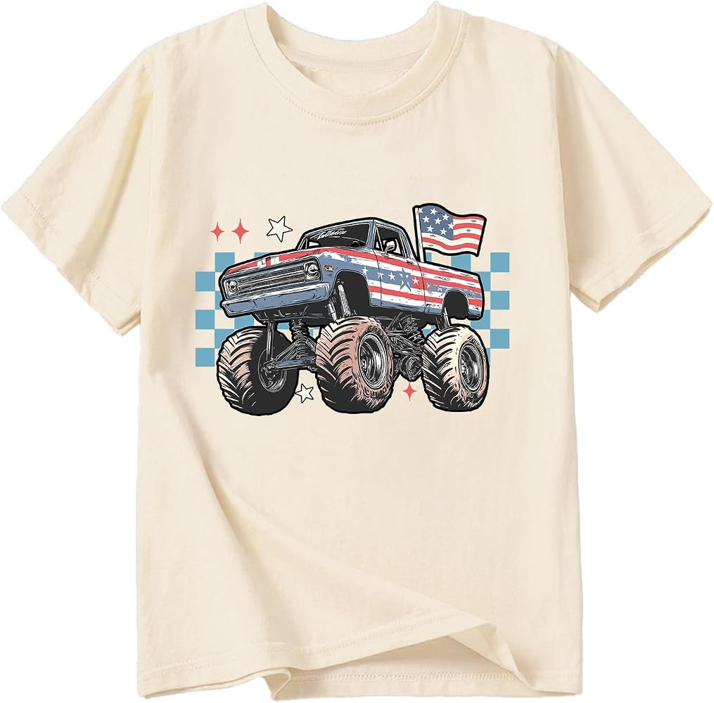 Kid 4th of July T-Shirts Boys Girls American Flag Shirt Patriotic Top Short Sleeve Tees 2-12 Year... | Amazon (US)