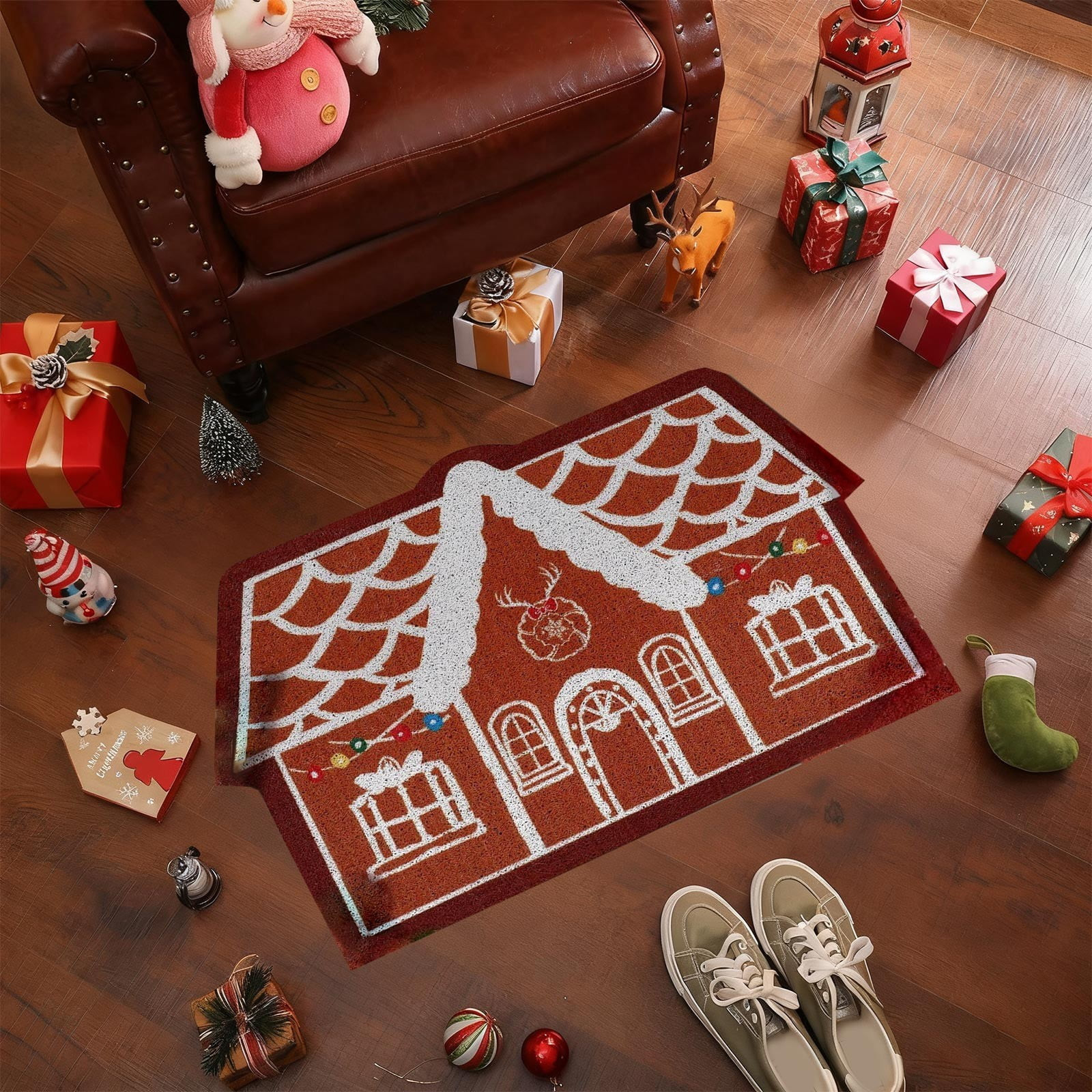 Tahtuvzn Christmas Decorations Carpet Entrance Door Mat Household Absorbent Nonslip Foot Dirt Pro... | Walmart (US)