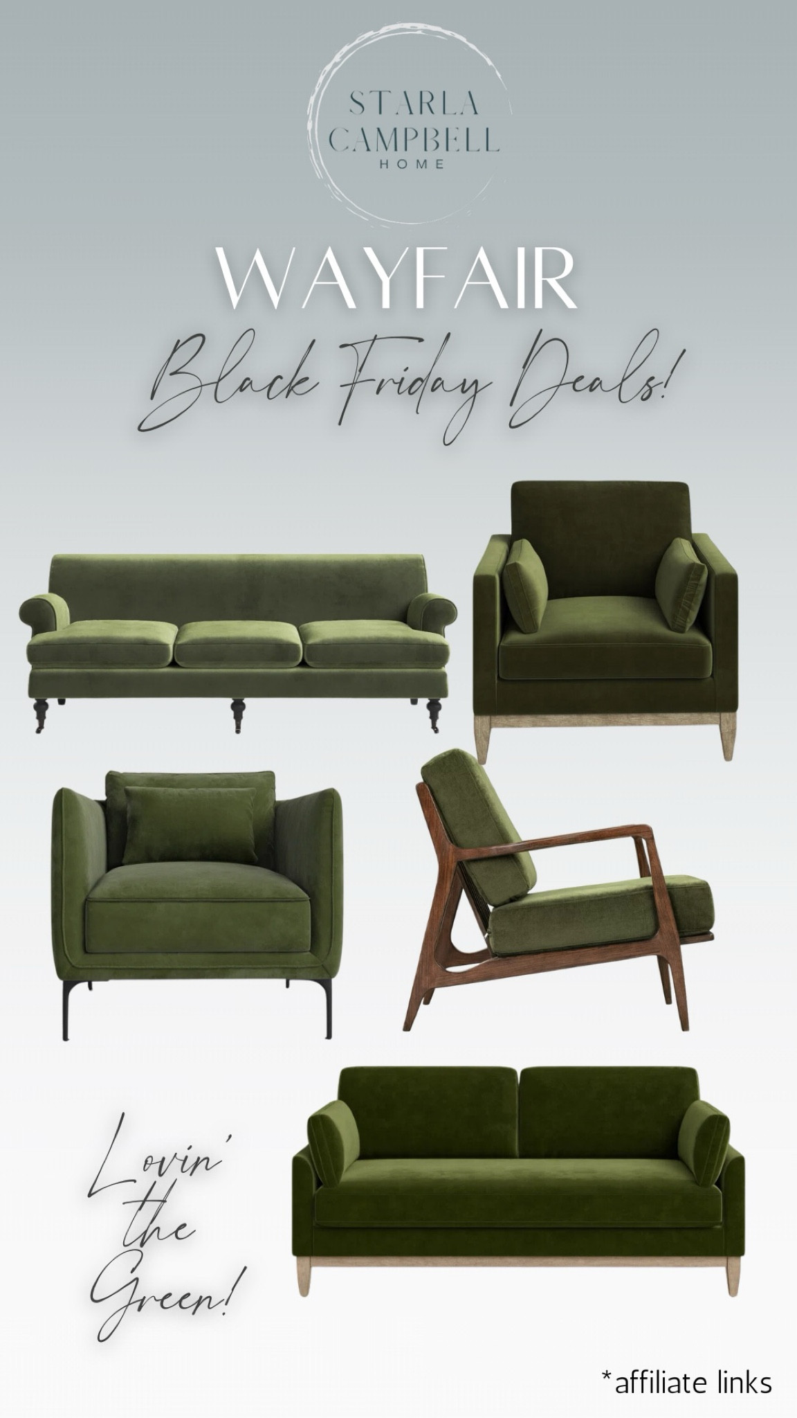 Gaga for the green this season!  These green sofa and chairs are so gorgeous and rich!  Used the vintage sofa recently in client project and it is SO good! Great deals!

#LTKHome #LTKSaleAlert
