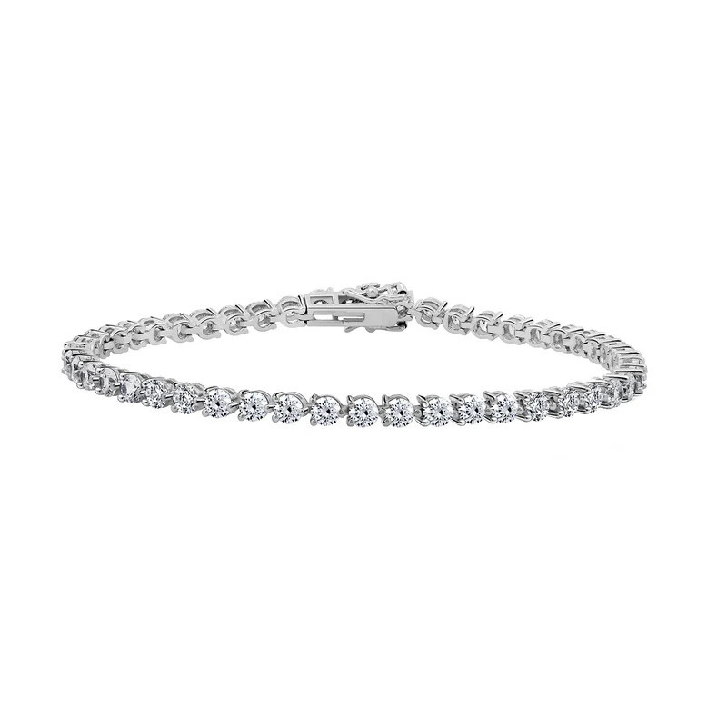 Diamonbliss Minimal 3.5mm Round Cut Tennis Bracelet - Grey - 7.25 | Verishop