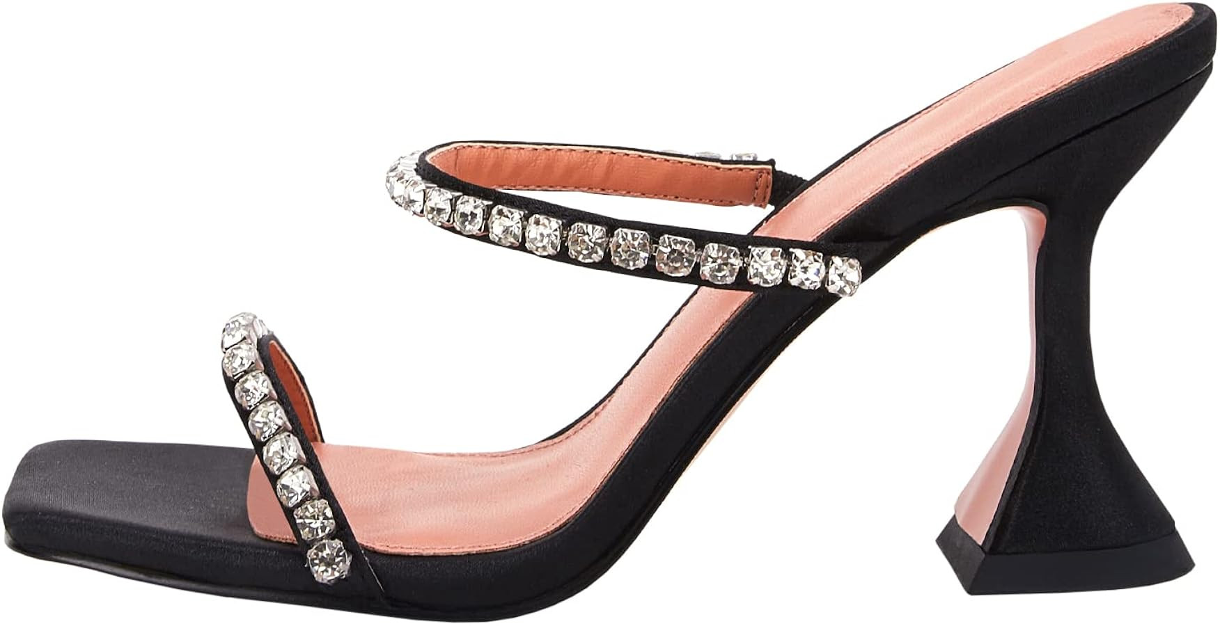 VETASTE Heeled Sandals for Women Square Toe Two Strap Party Wedding Satin Heels | Amazon (US)