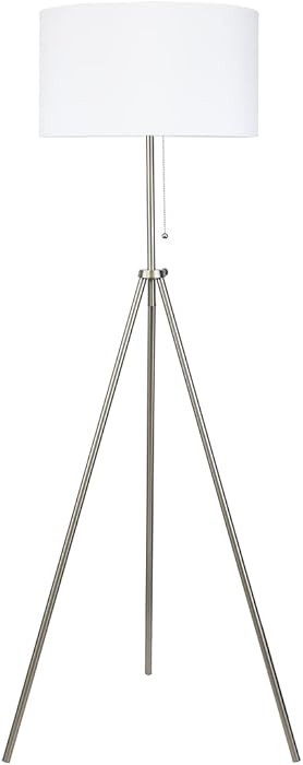 O’Bright Tripod Floor Lamp, Adjustable in Height, 100% Metal Body with Linen Drum Shade, E26 So... | Amazon (US)