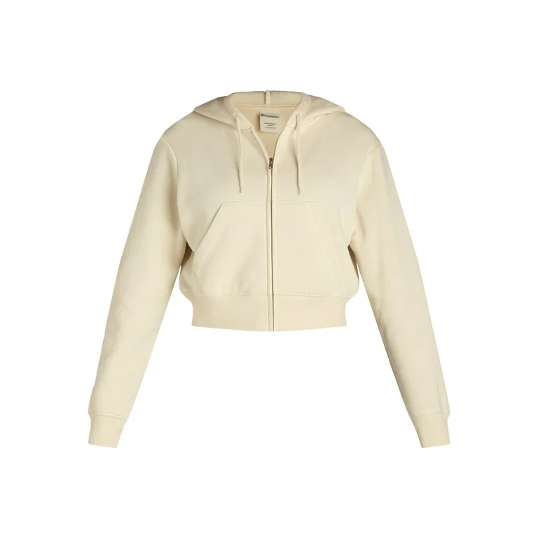 No Boundaries Cropped Fleece Zip Hoodie, Women’s | Walmart (US)