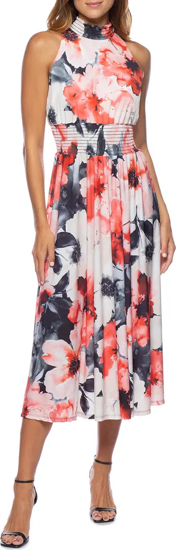 Floral Smocked Waist Midi Dress | Nordstrom Rack