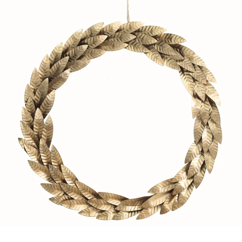 16" Mixed Metal Wreath with Leaves | CG Hunter