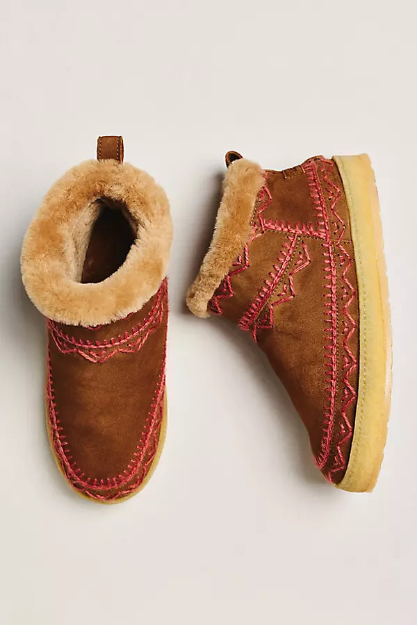 Laidback London x Anthropologie Exclusive Embroidered Suede Ankle Boots | Anthropologie (US)