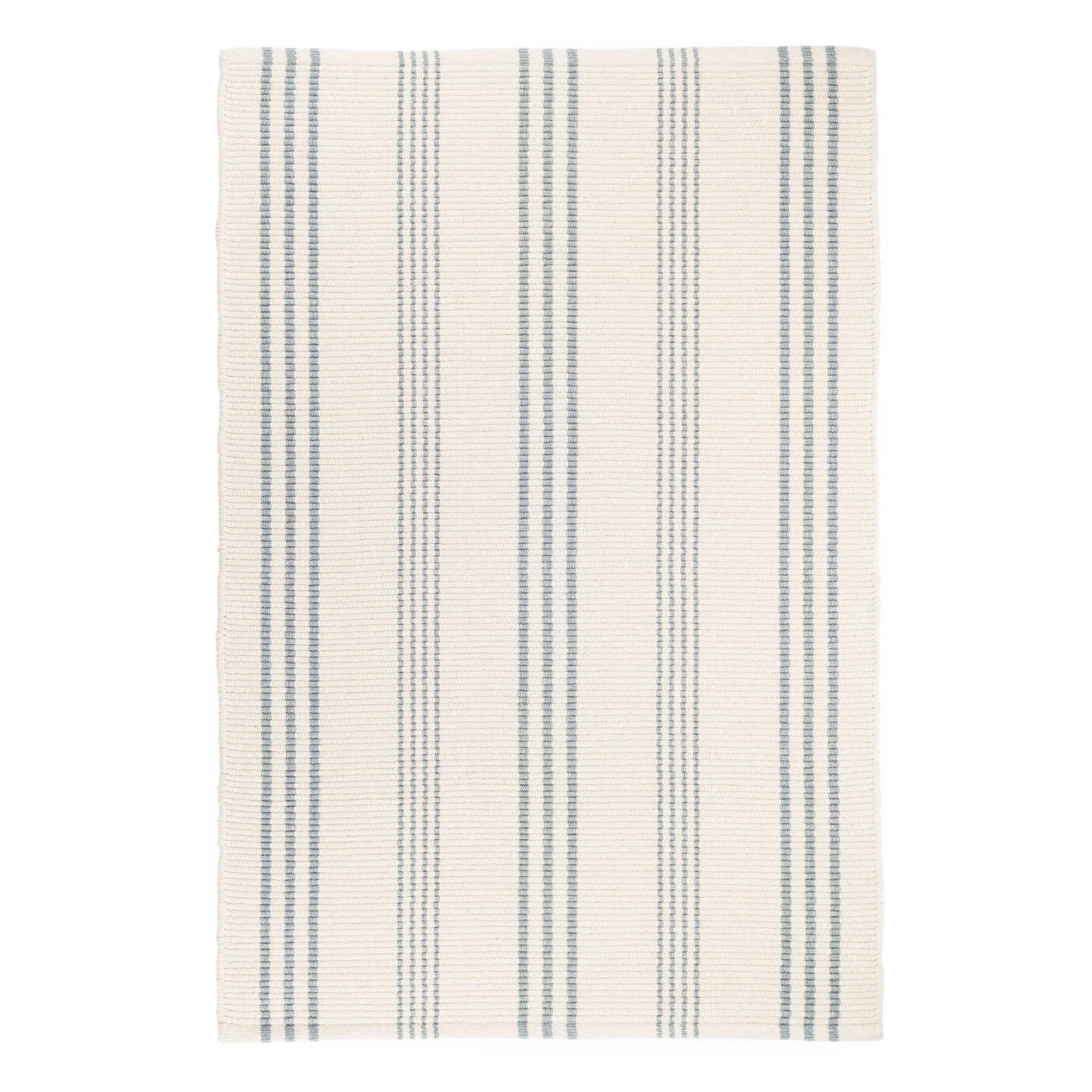 Swedish Stripe Handwoven Cotton Rug | Blue | Annie Selke