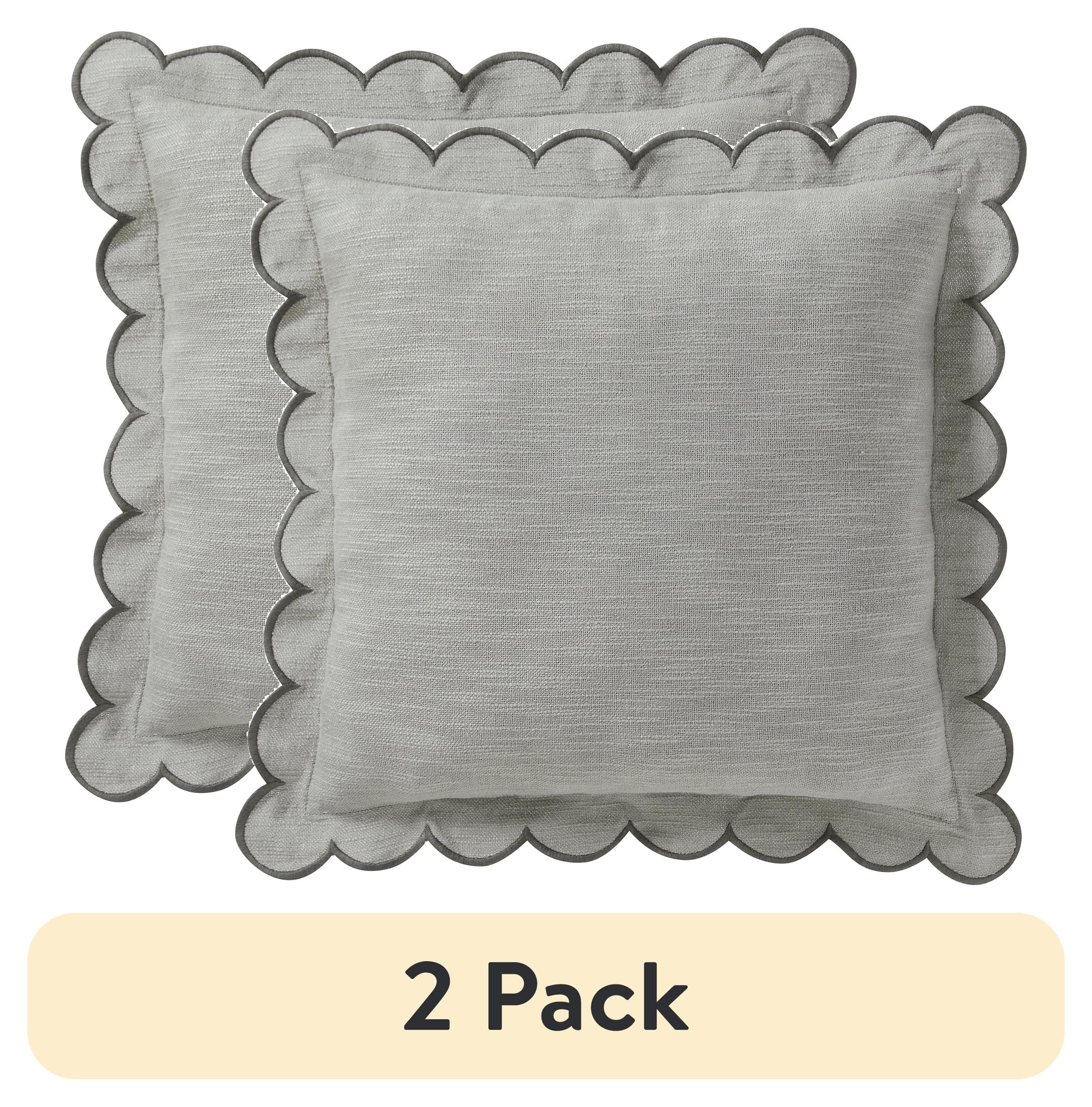 (2 pack) Home Decor Collection 19" x 19" Sage Green Scallop Flange Cotton-Rich Decorate Pillow | Walmart (US)
