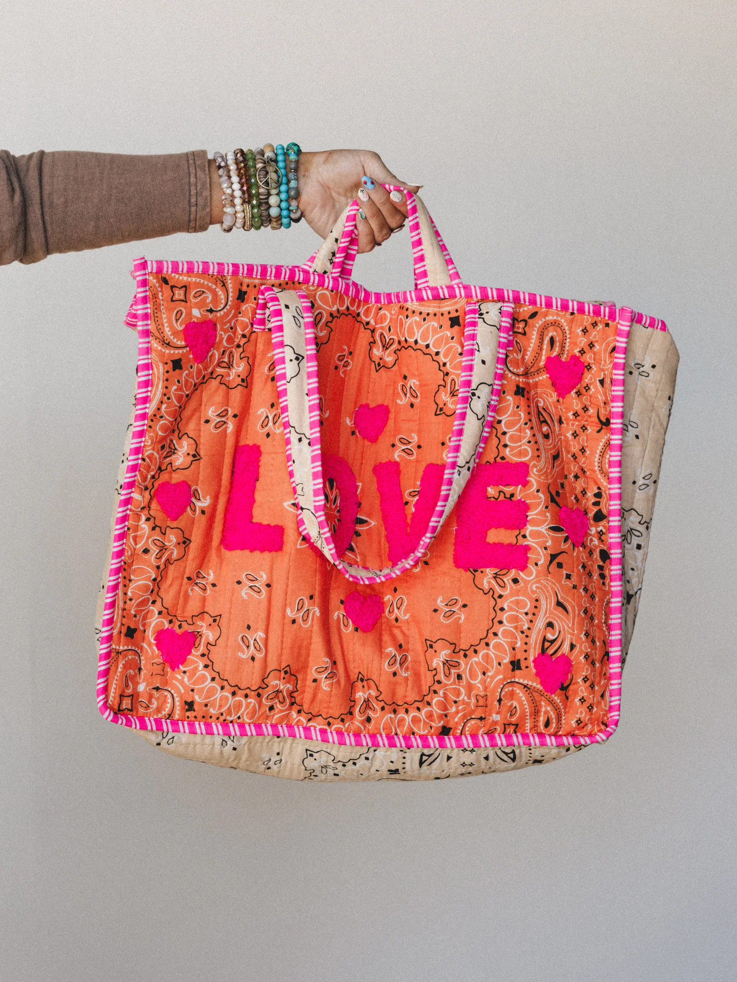 Love Always Tote  - Orange Multi | Three Bird Nest