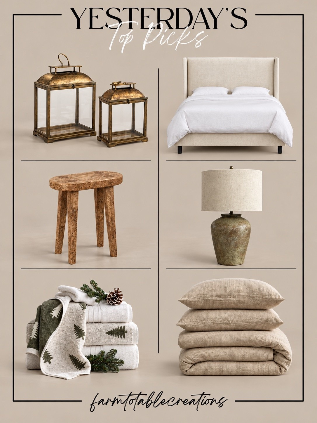 Yesterday’s Top Picks 🤎

A few of your most-loved home finds from yesterday! From beautiful antique-inspired lanterns and a cozy upholstered bed to warm wood accents, textured bedding, and the sweetest seasonal touches. These are the little details that make a home feel warm, collected, and inviting!