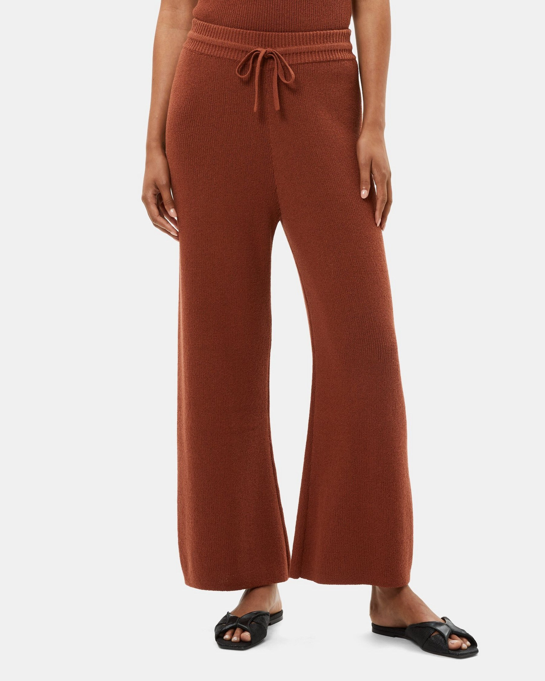 Wide Pull-On Pant in Bouclé Cotton-Blend | Theory Outlet
