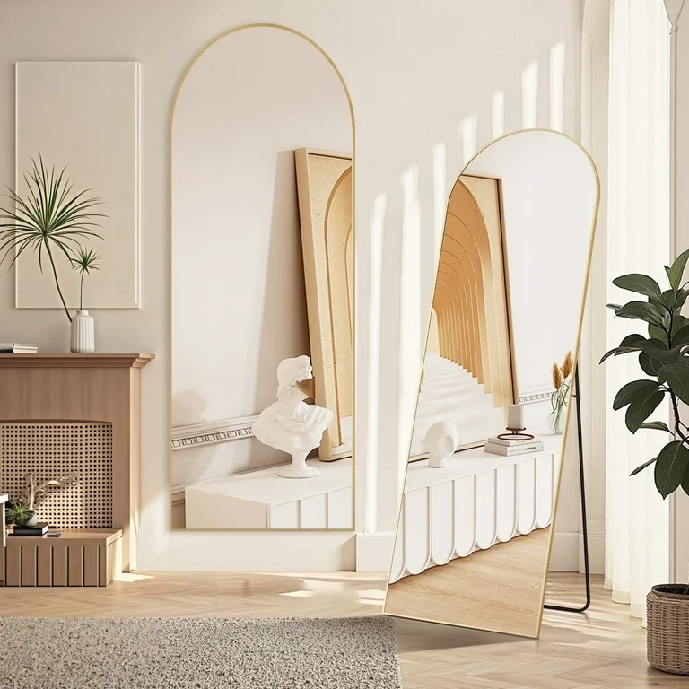 59"x16" Arched Full Length Mirror Full Body Mirror Floor Mirror Standing Hanging or Leaning Wall,... | Walmart (US)