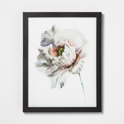 White Flower Wall Art with Frame - Hearth & Hand™ with Magnolia | Target