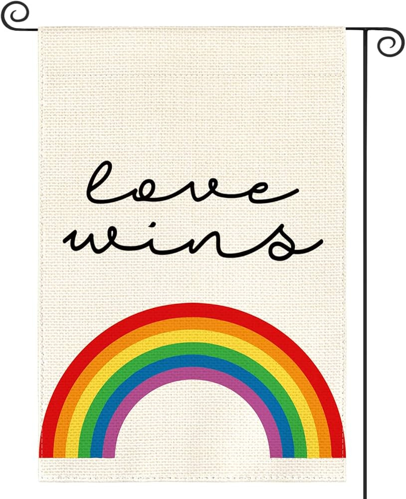 AVOIN colorlife Love Wins Rainbow Pride Garden Flag 12 x 18 Inch Double Sided Outside, LGBTQ+ Com... | Amazon (US)