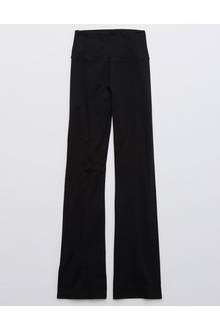 Aerie Chill High Waisted Flare Pant Women's True Black XL | American Eagle Outfitters (US & CA)