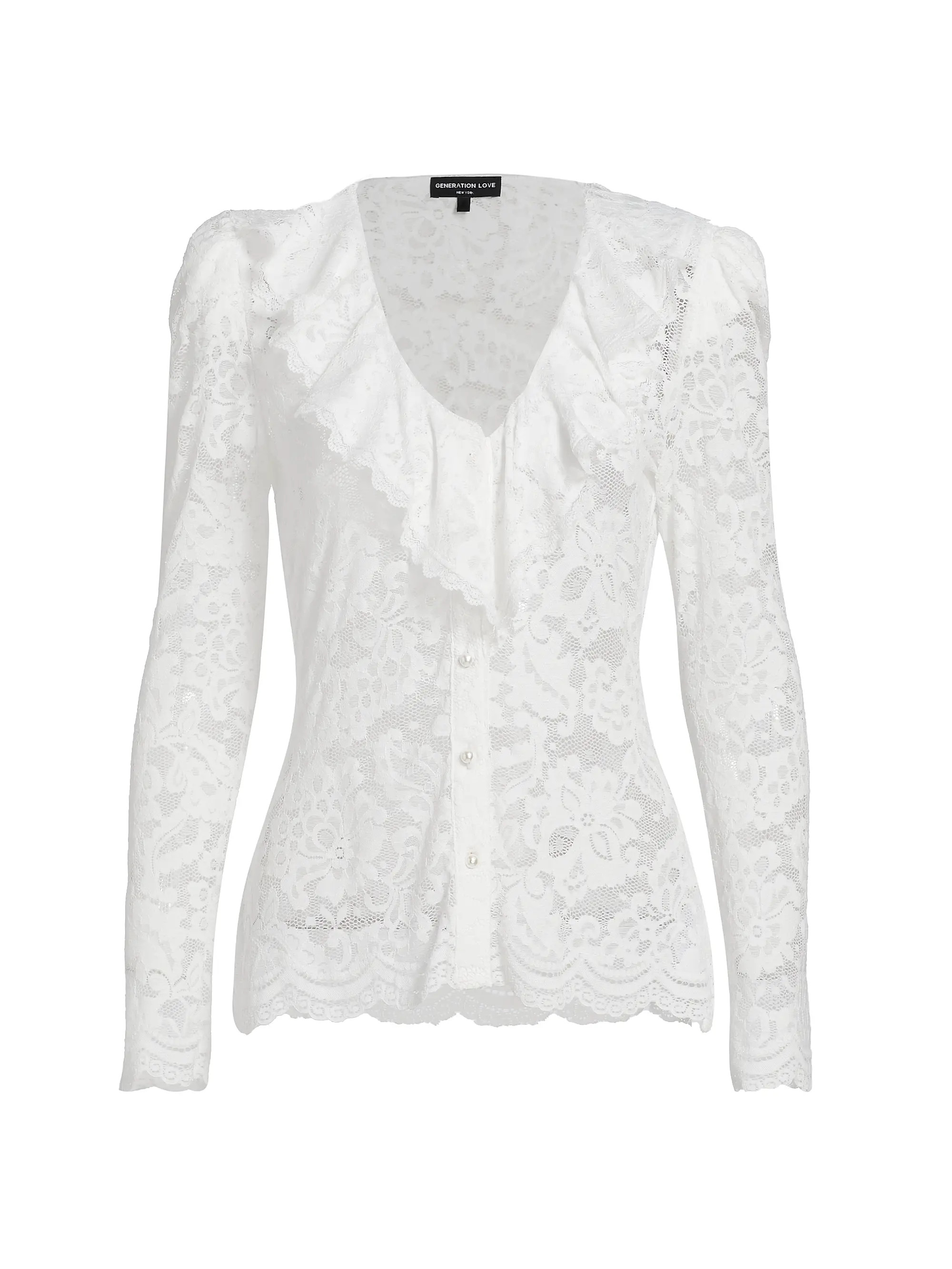 Generation Love Corsa Floral Lace Long-Sleeve Top | Saks Fifth Avenue | Saks Fifth Avenue