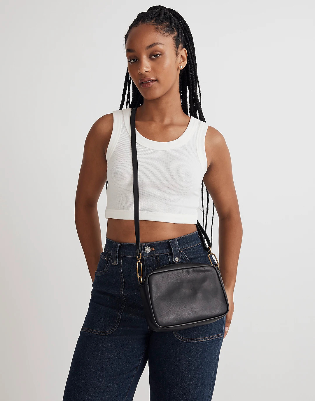 The Leather Carabiner Medium Crossbody Bag | Madewell