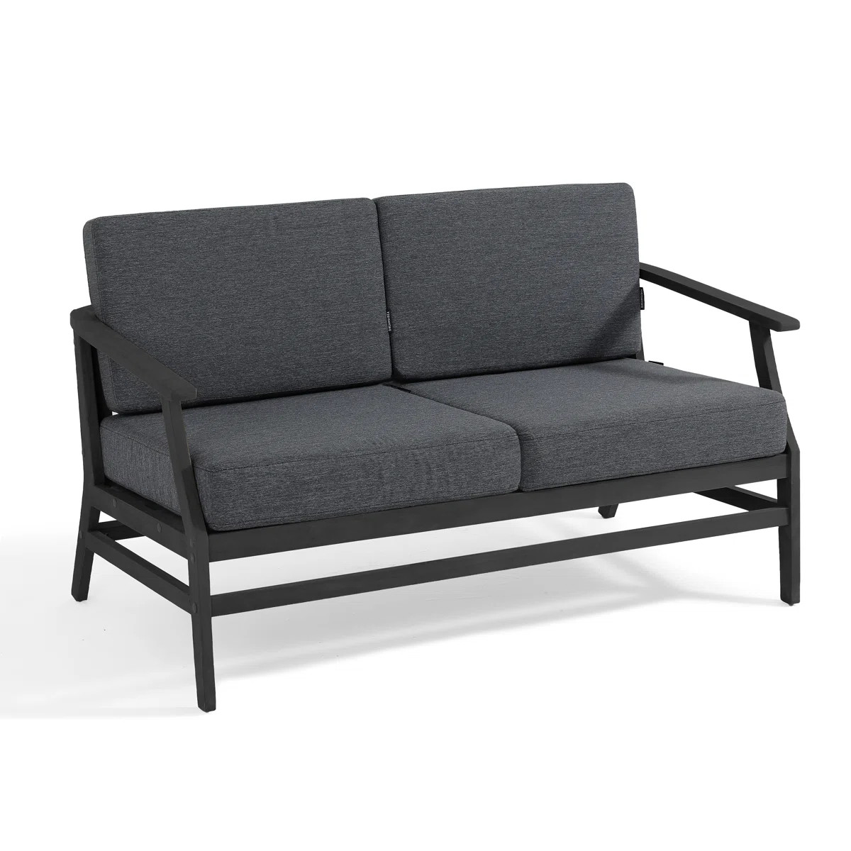 Solid Wood Teak Outdoor Loveseat With Cushion And Arms | Wayfair North America