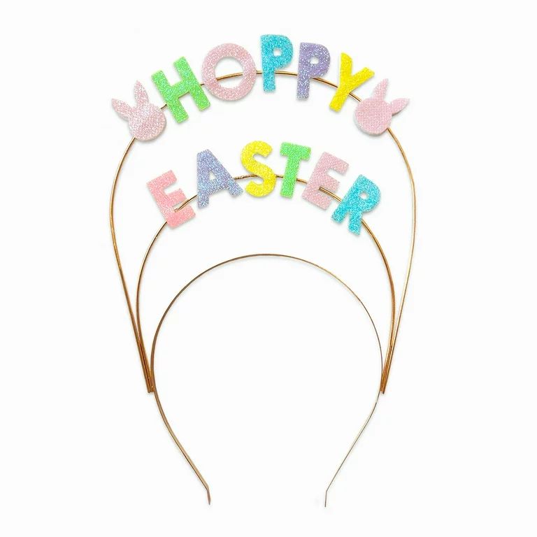 Packed Party 'Hoppy Easter' Glitter Gold Wire Tiered Headband | Walmart (US)