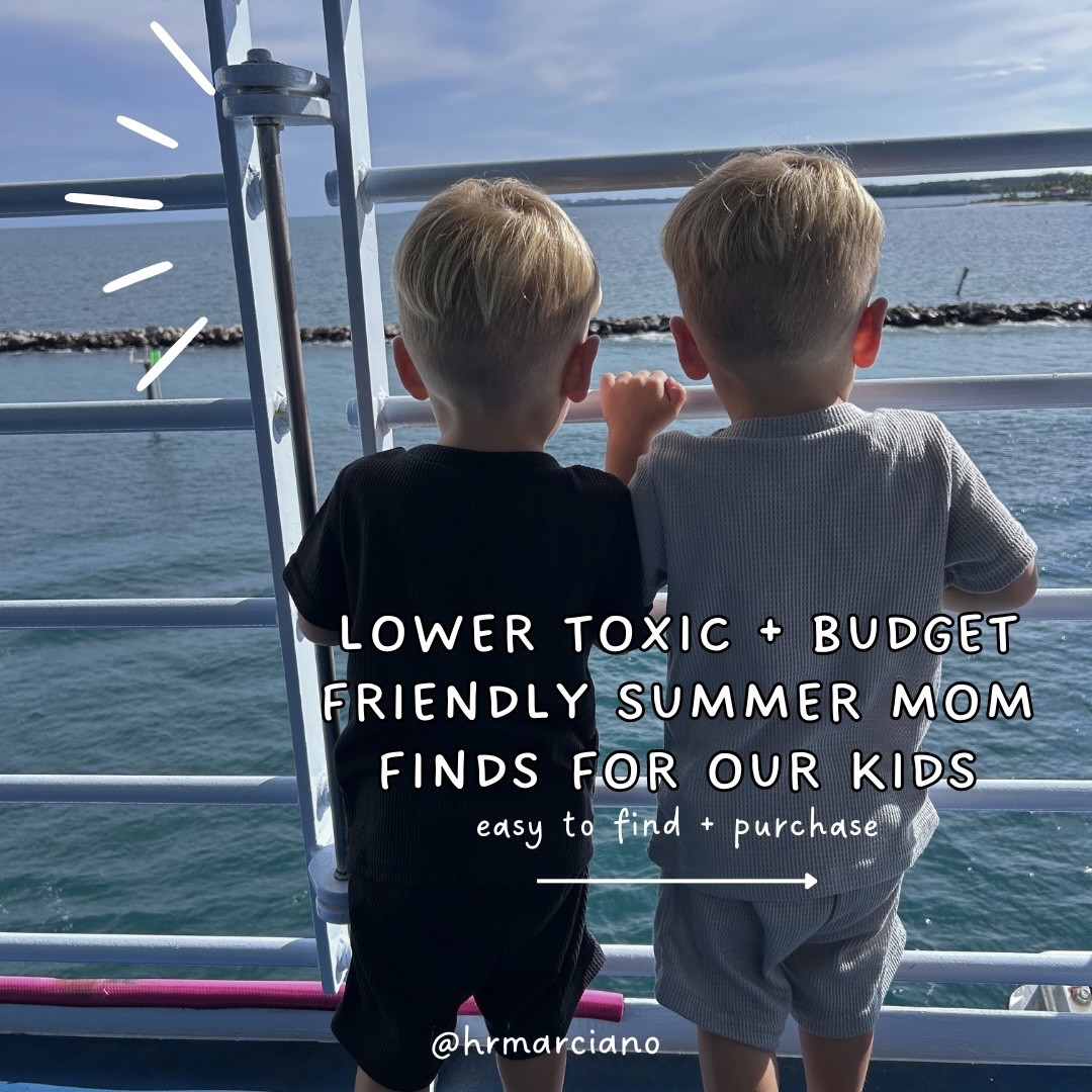 Someone asked me what sunscreen we use with our boys the other day so I compiled a quick list of some of our favorite low(er) toxic options that we reach for all summer long 🤍