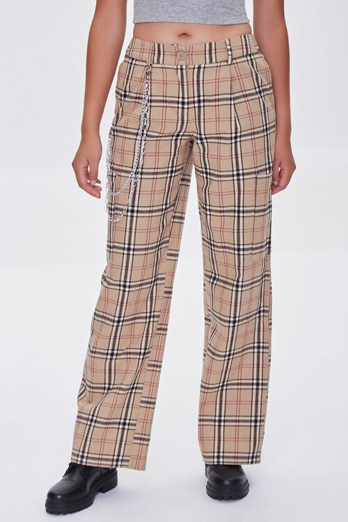 Plaid Wallet Chain Pants | Forever 21 (US)