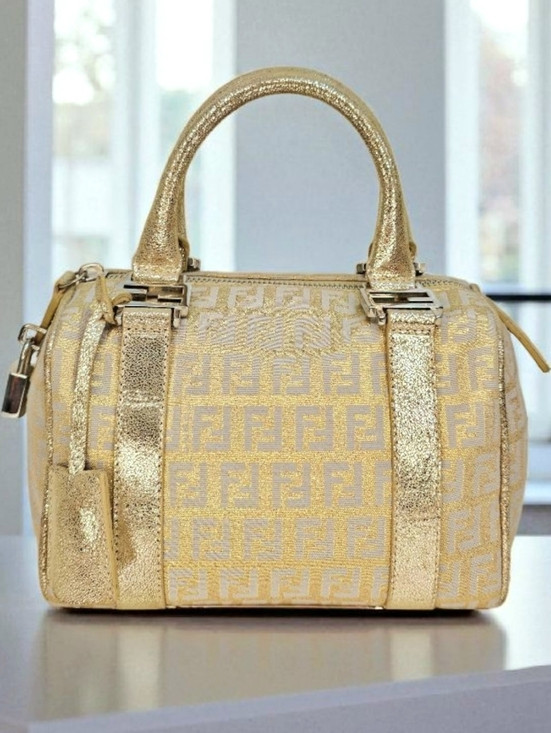 ✨️Authentic Mini Fendi Gold Boston Bag | Poshmark